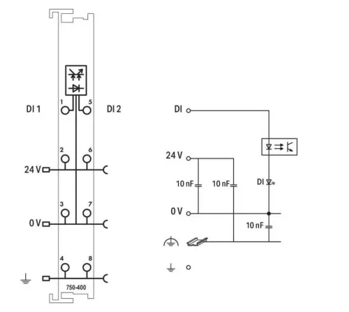Wago 750-400 2 Kanallı Dijital Giriş 24 Vdc 3 Ms - 3