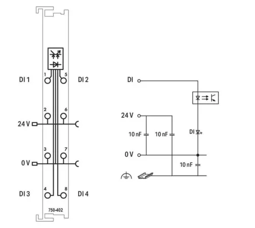 Wago 750-402 4 Kanallı Dijital Giriş 24 Vdc 3 Ms - 3