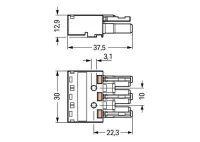 Wago 770-203 3 Kutuplu L-Pe-N Baskılı Erkek 4,00 mm² Siyah Konnektör - 2