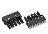 Wago 770-205 5 Kutuplu N-Pe-L1-L2-L3 Baskılı Erkek 4,00 mm² Siyah Konnektör 
