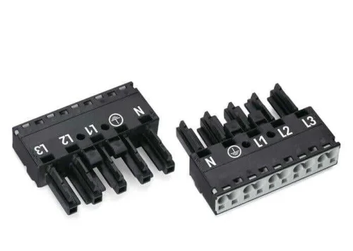 Wago 770-205 5 Kutuplu N-Pe-L1-L2-L3 Baskılı Erkek 4,00 mm² Siyah Konnektör - 1