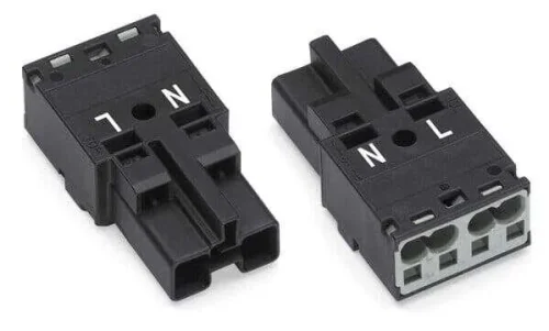 Wago 770-212 2 Kutuplu N-L Baskılı Dişi 4,00 mm² Siyah Konnektör - 1