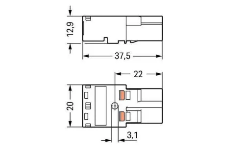 Wago 770-212 2 Kutuplu N-L Baskılı Dişi 4,00 mm² Siyah Konnektör - 2