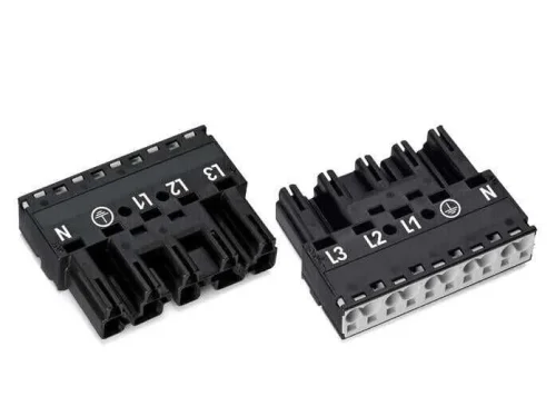 Wago 770-215 5 Kutuplu L3-L2-L1-Pe-N Baskılı Dişi 4,00 mm² Siyah Konnektör - 1