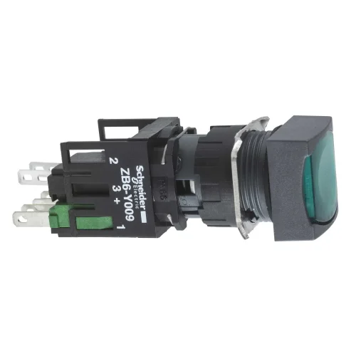 Schneider Electric XB6CF3B1B Yeşil Kare Sıva Altı Eksiksiz Buton Ø16 Mandallama 1Na 12...24V - 1