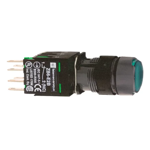 Schneider Electric XB6AF3B1B Yeşil Sıva Altı Eksiksiz Buton Ø16 Mandallama 1NA 12...24V - 1